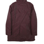 LEVI'S Womens Maroon Zip Jacket M Polyester Blend Plain Winter Parka Coat Hooded