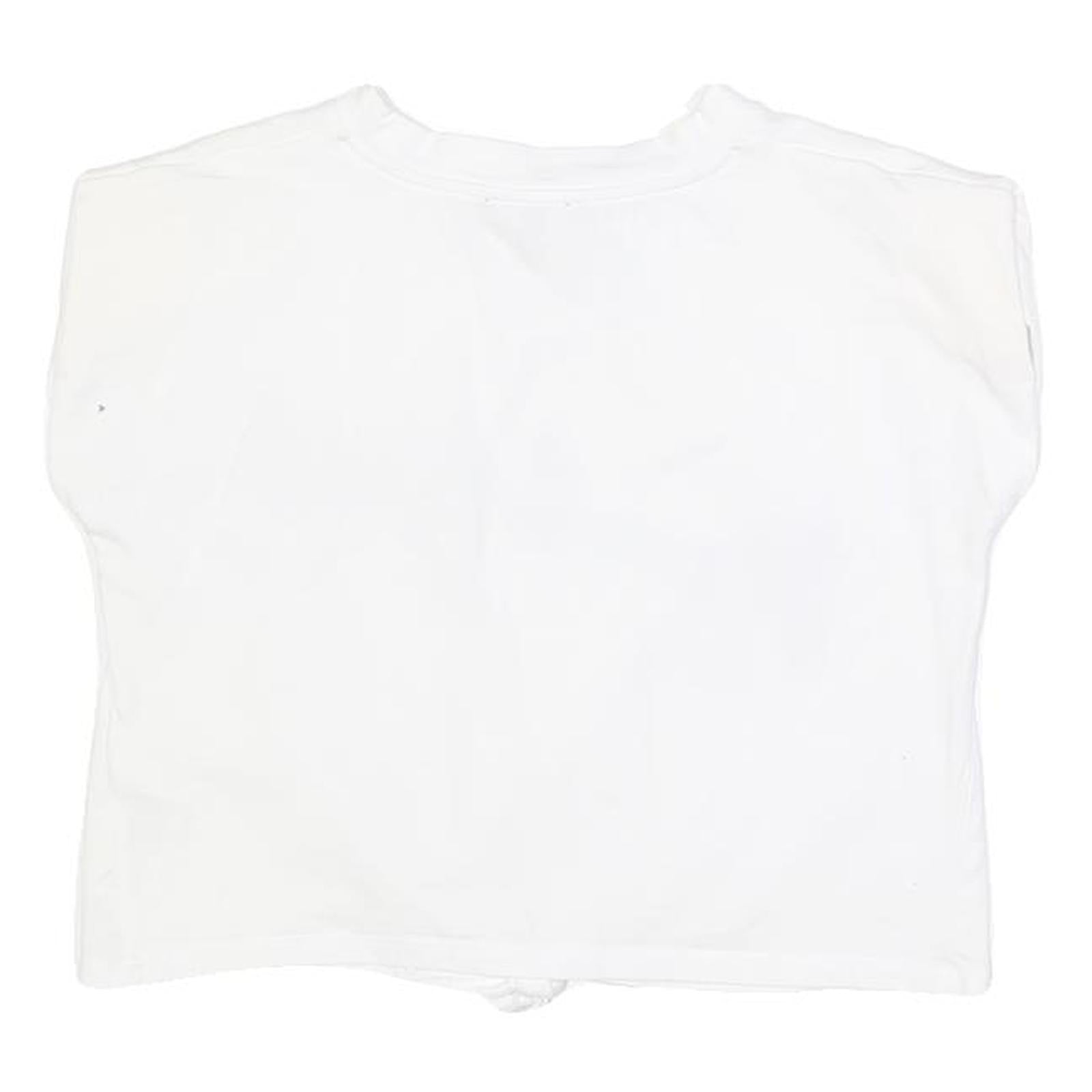 DKNY Womens White New York Printed Crop Top Sleeveless Round Neck UK 10 Casual