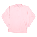 PERSPECTIVE Womens Pink Cotton Blend Collared M Long Sleeve Sweatshirt Pullover
