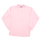 PERSPECTIVE Womens Pink Cotton Blend Collared M Long Sleeve Sweatshirt Pullover