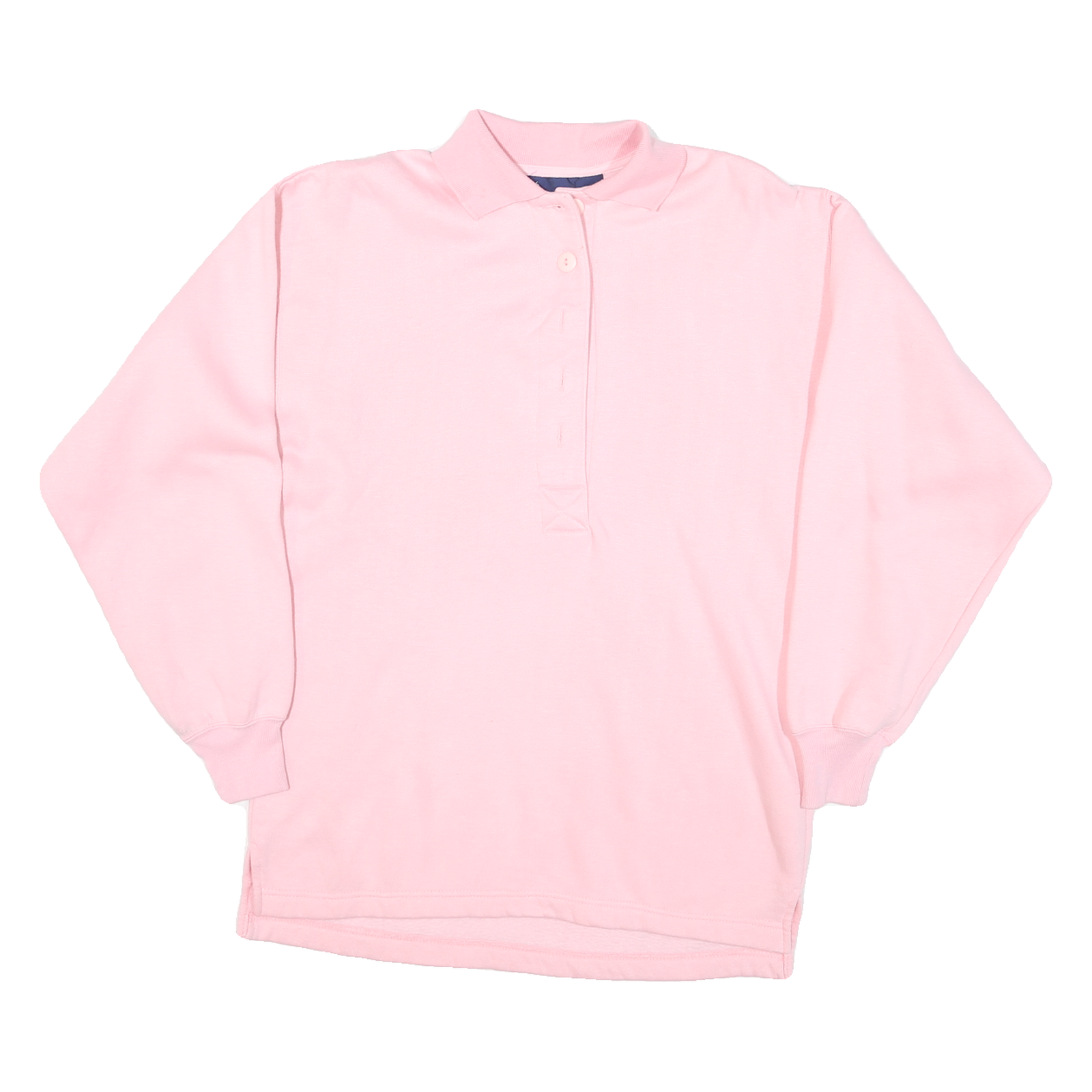 PERSPECTIVE Womens Pink Cotton Blend Collared M Long Sleeve Sweatshirt Pullover