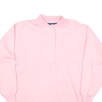 PERSPECTIVE Womens Pink Cotton Blend Collared M Long Sleeve Sweatshirt Pullover