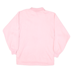 PERSPECTIVE Womens Pink Cotton Blend Collared M Long Sleeve Sweatshirt Pullover
