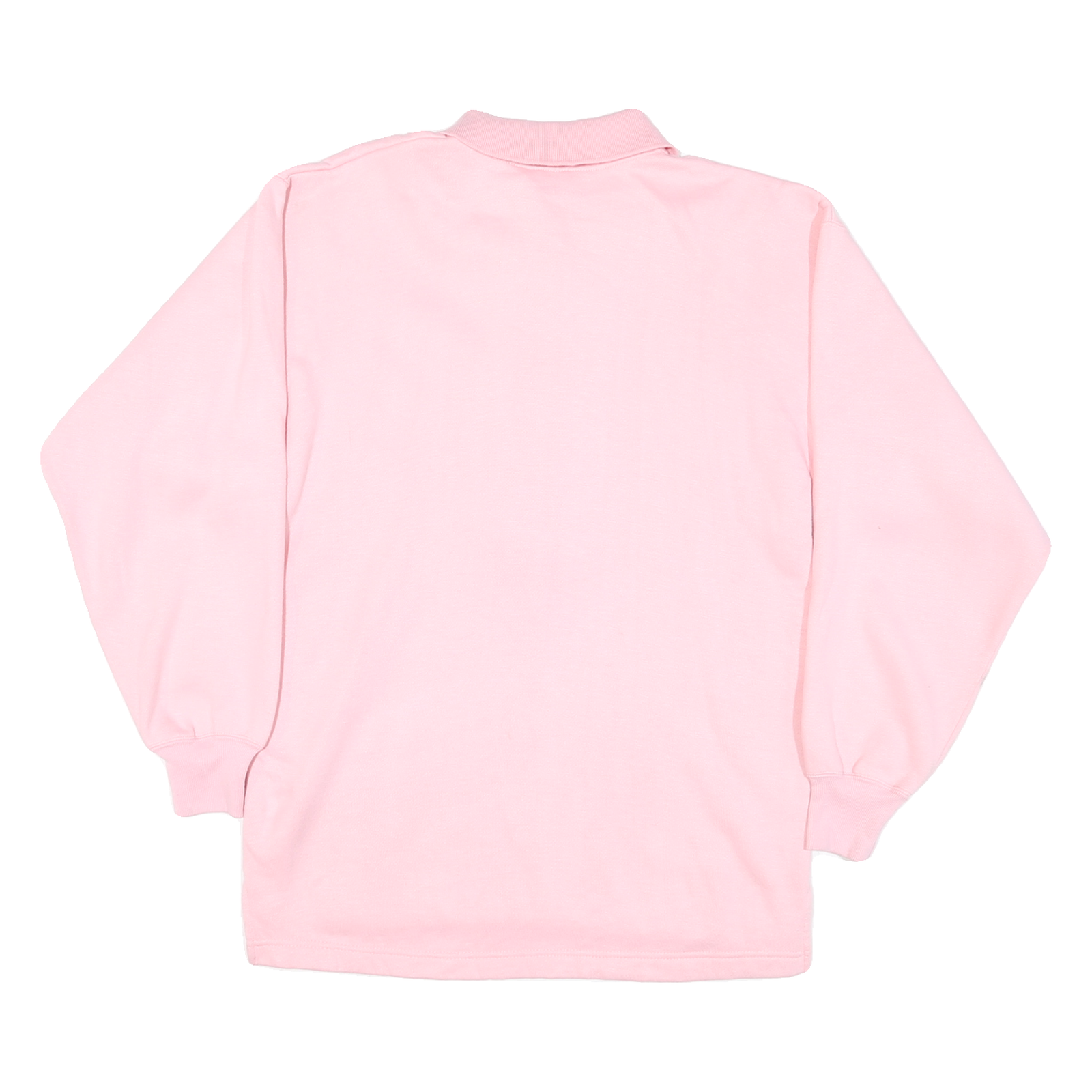 PERSPECTIVE Womens Pink Cotton Blend Collared M Long Sleeve Sweatshirt Pullover