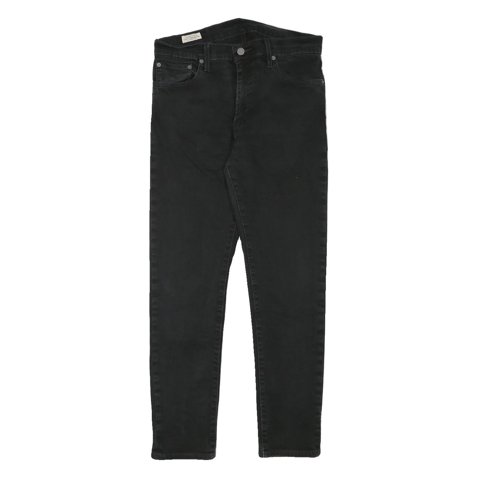 LEVI'S Mens Slim Black Denim Jeans W30 L28 Zip Casual Streetwear