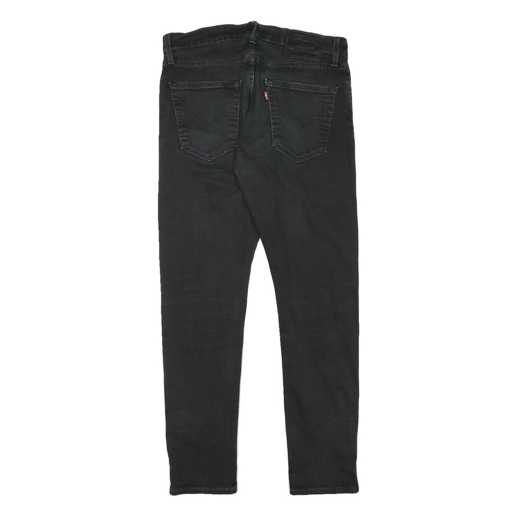 LEVI'S Mens Slim Black Denim Jeans W30 L28 Zip Casual Streetwear