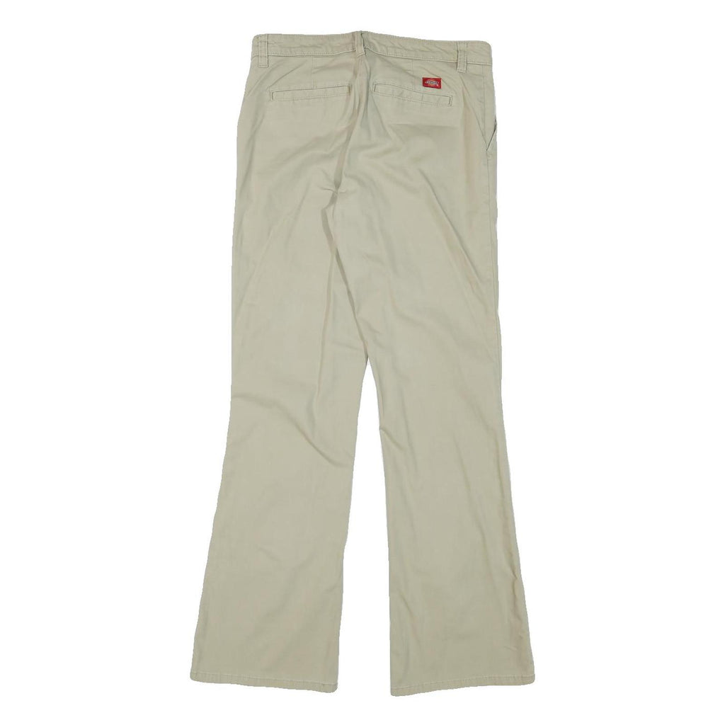 DICKIES Womens Cotton Blend Beige Regular Trousers W29 L30 Zip Casual Wear