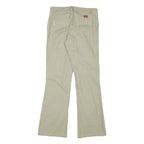 DICKIES Womens Cotton Blend Beige Regular Trousers W29 L30 Zip Casual Wear
