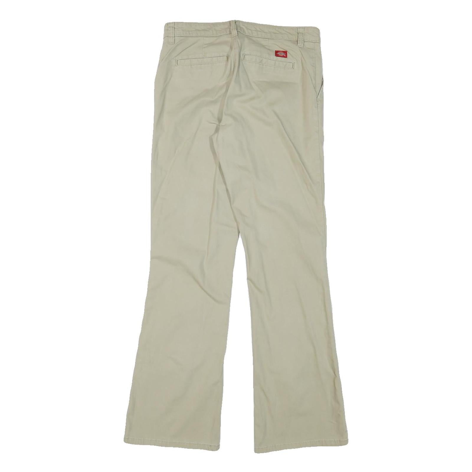 DICKIES Womens Cotton Blend Beige Regular Trousers W29 L30 Zip Casual Wear
