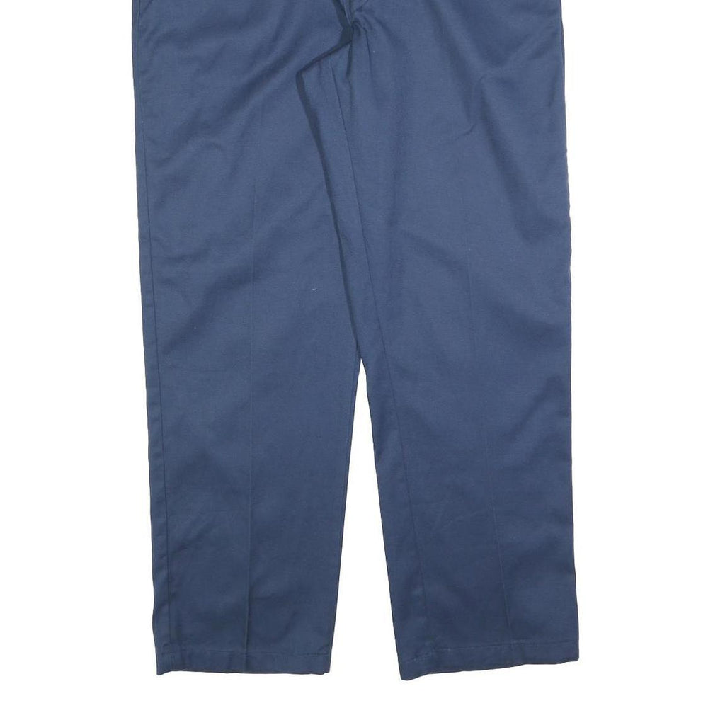DICKIES Mens Cotton Blend Navy Regular Fit Straight Leg Trousers W40 L32
