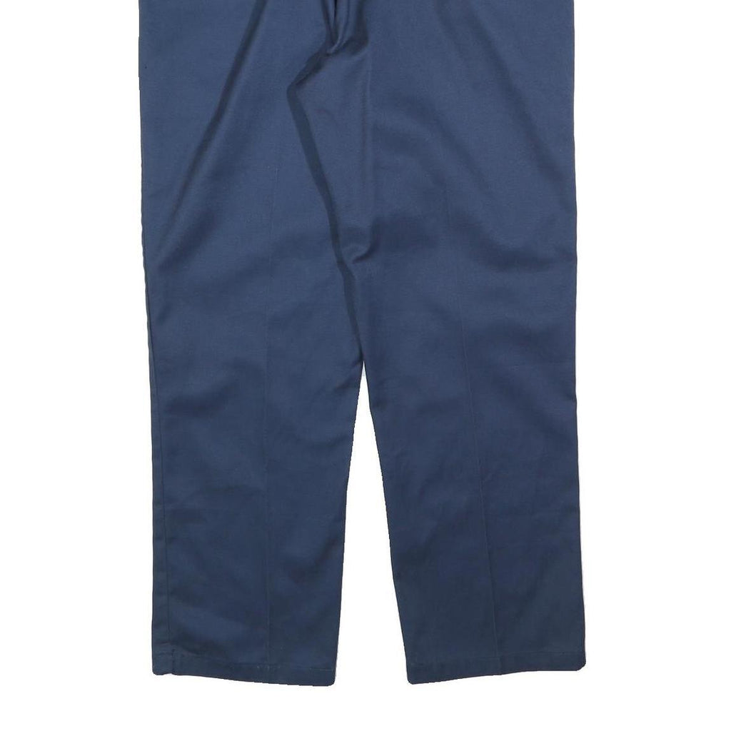 DICKIES Mens Cotton Blend Navy Regular Fit Straight Leg Trousers W40 L32