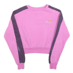 ELLESSE Womens Pink & Purple Crew Neck UK 8 Crop Sweatshirt Glitter Stripe
