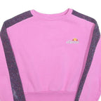 ELLESSE Womens Pink & Purple Crew Neck UK 8 Crop Sweatshirt Glitter Stripe