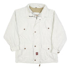 PIONIER Mens White Jacket L Polyester Blend Plain Zip Casual Lightweight