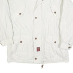 PIONIER Mens White Jacket L Polyester Blend Plain Zip Casual Lightweight