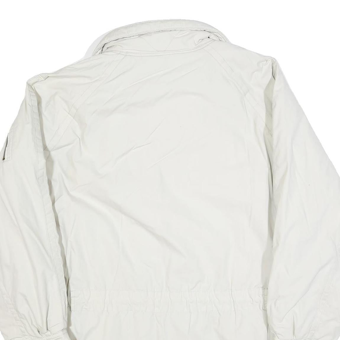 PIONIER Mens White Jacket L Polyester Blend Plain Zip Casual Lightweight