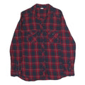 PIMKIE Mens Red & Navy Check Shirt M Cotton Blend Casual Button Front