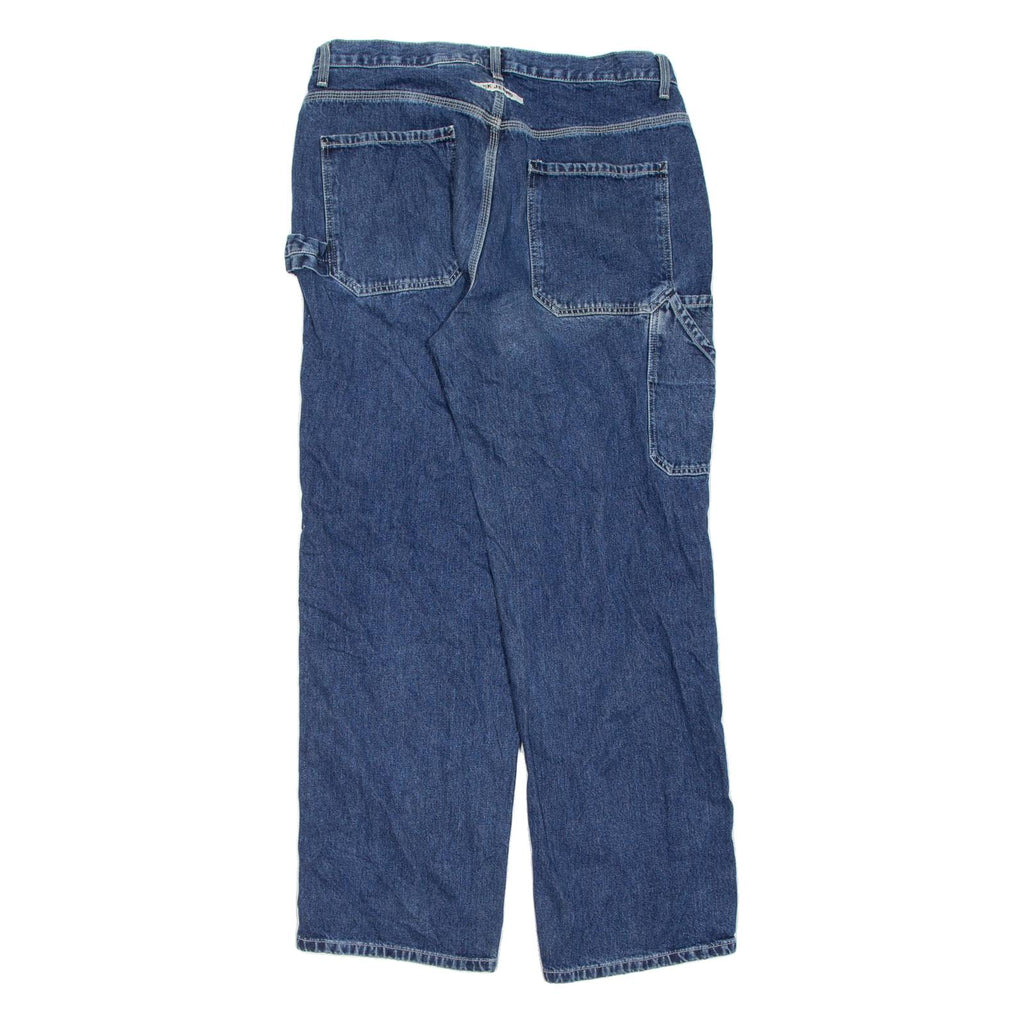 CALVIN KLEIN JEANS Womens Jeans Blue Relaxed Straight Stone Wash W34 L32
