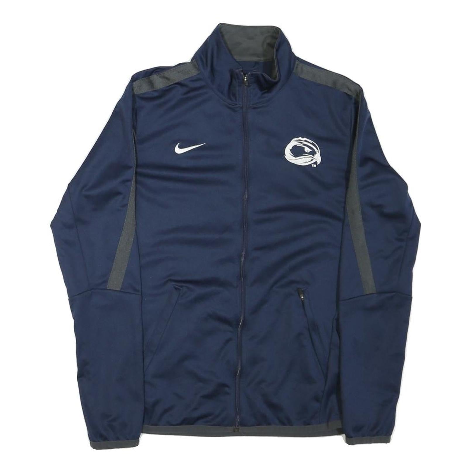 NIKE Mens Navy Blue Cross Country Track Zip Jacket S Polyester Blend Sportswear