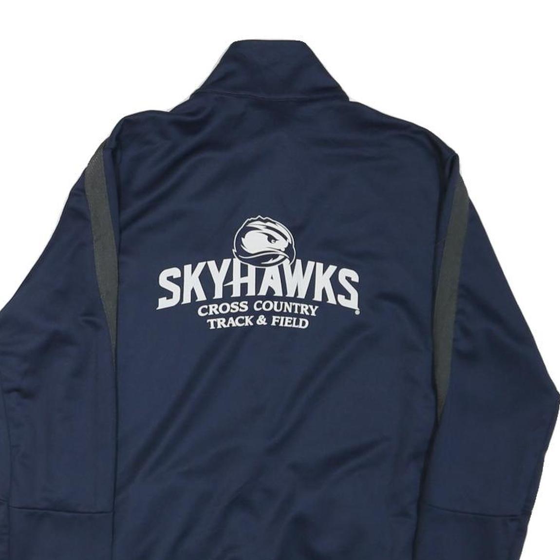 NIKE Mens Navy Blue Cross Country Track Zip Jacket S Polyester Blend Sportswear