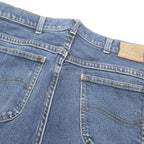 LEE Mens Blue Regular Fit Straight Leg Denim Medium Wash Jeans W34 L27 Classic