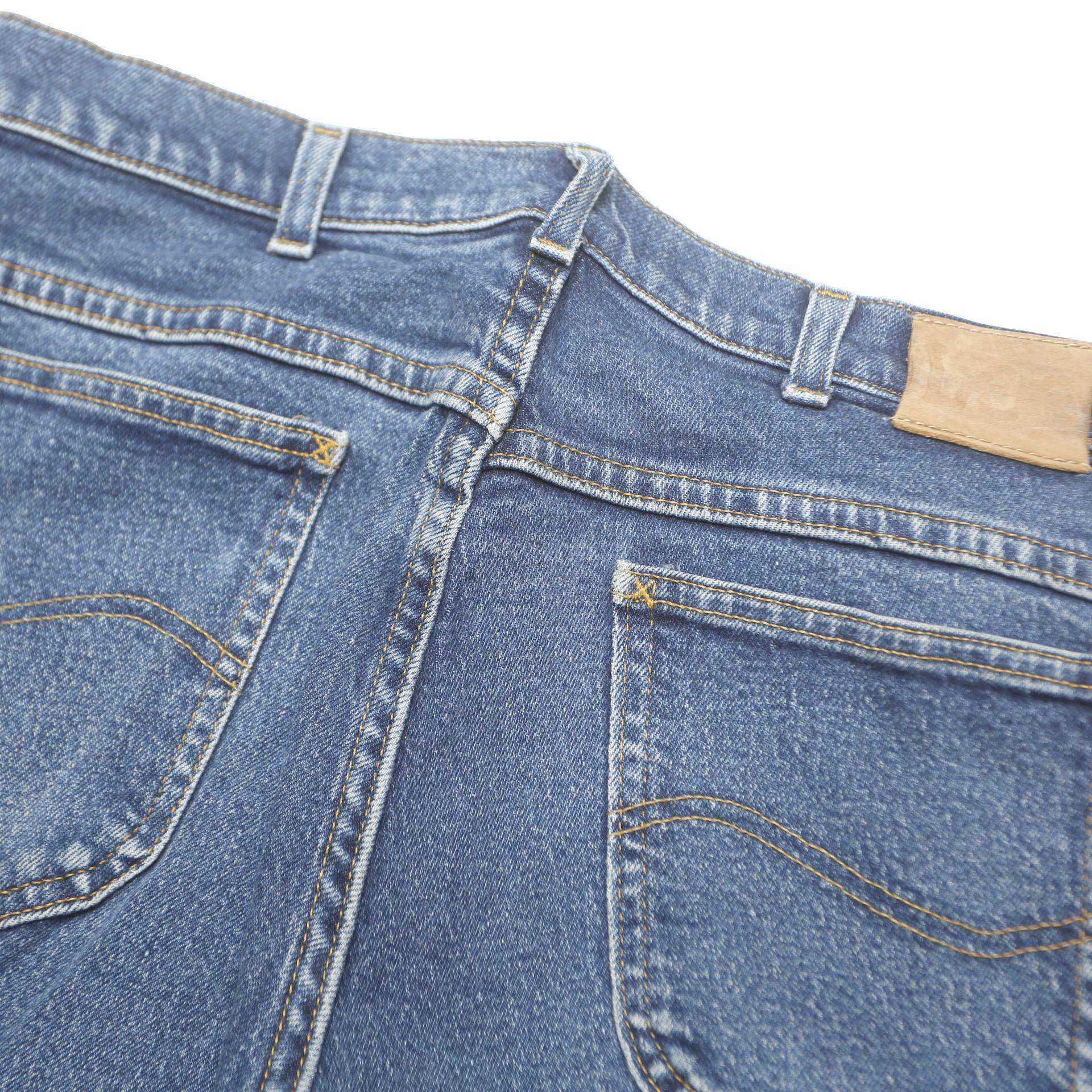 LEE Mens Blue Regular Fit Straight Leg Denim Medium Wash Jeans W34 L27 Classic