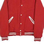HOLLOWAY Womens Red & White Button Jacket L Wool Casual Varsity Style
