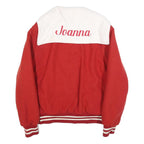 HOLLOWAY Womens Red & White Button Jacket L Wool Casual Varsity Style