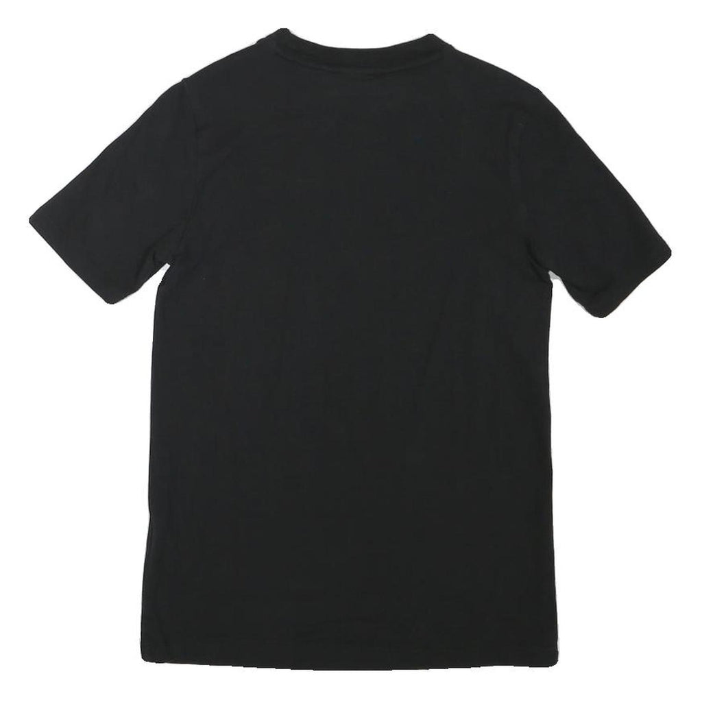 ADIDAS Womens Black Graphic T-Shirt UK 6 Short Sleeve Crew Neck Cotton Blend