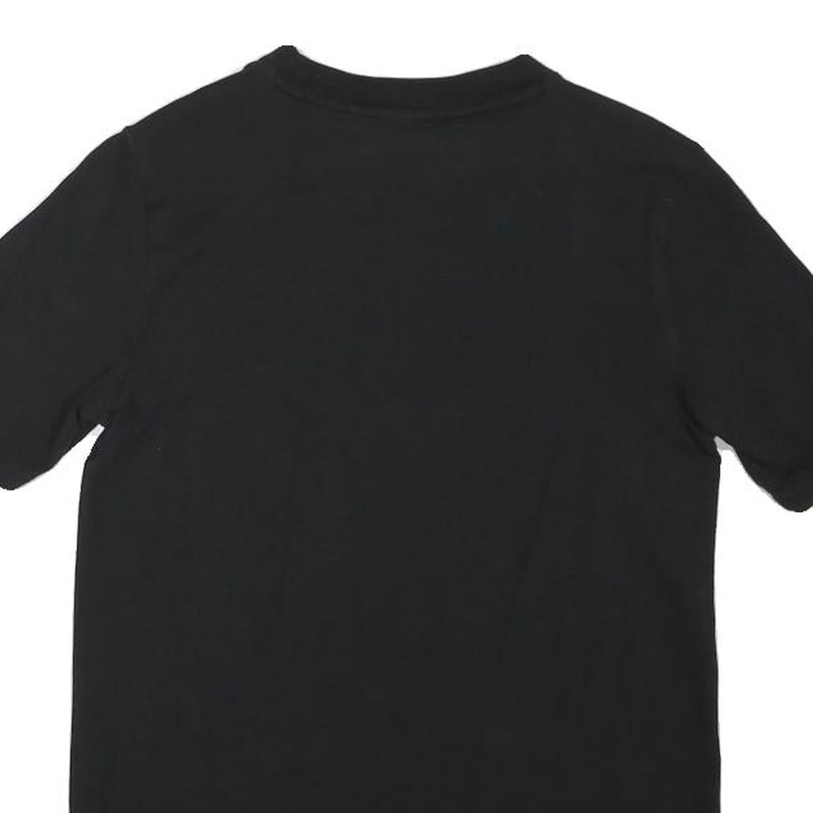 ADIDAS Womens Black Graphic T-Shirt UK 6 Short Sleeve Crew Neck Cotton Blend