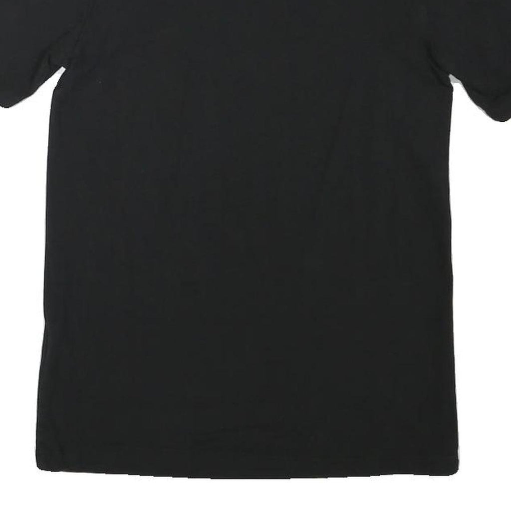 ADIDAS Womens Black Graphic T-Shirt UK 6 Short Sleeve Crew Neck Cotton Blend