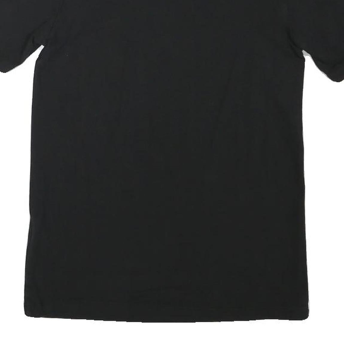 ADIDAS Womens Black Graphic T-Shirt UK 6 Short Sleeve Crew Neck Cotton Blend