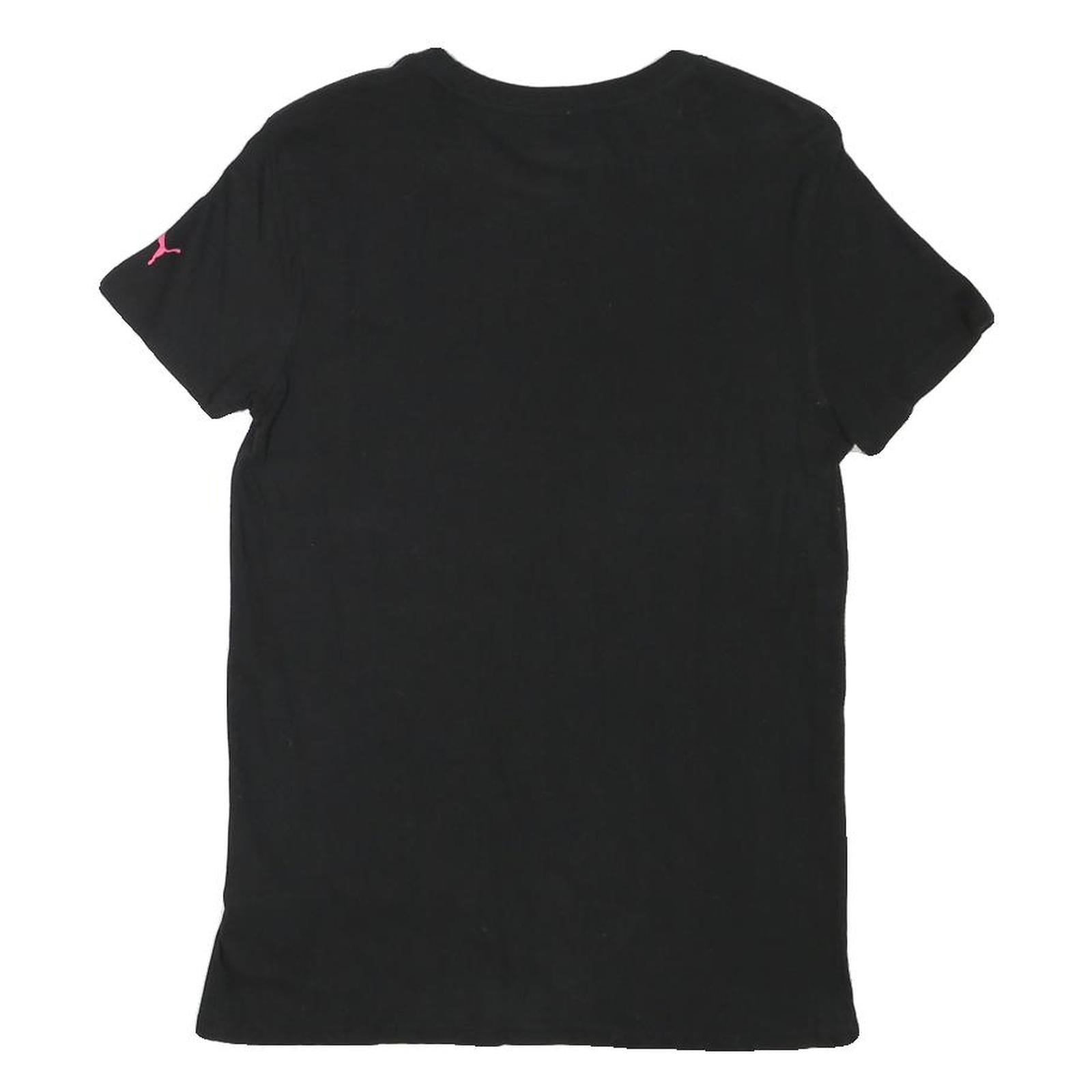 PUMA Mens Black & Pink Modern T-Shirt S Short Sleeve Crew Neck Cotton Blend
