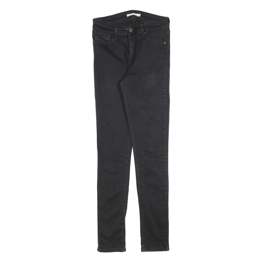 LEVI'S 721 Womens Jeans Black Slim Skinny Denim Medium W28 L32 Classic Fit Zip