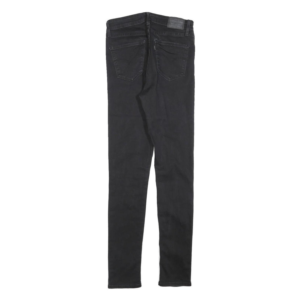 LEVI'S 721 Womens Jeans Black Slim Skinny Denim Medium W28 L32 Classic Fit Zip