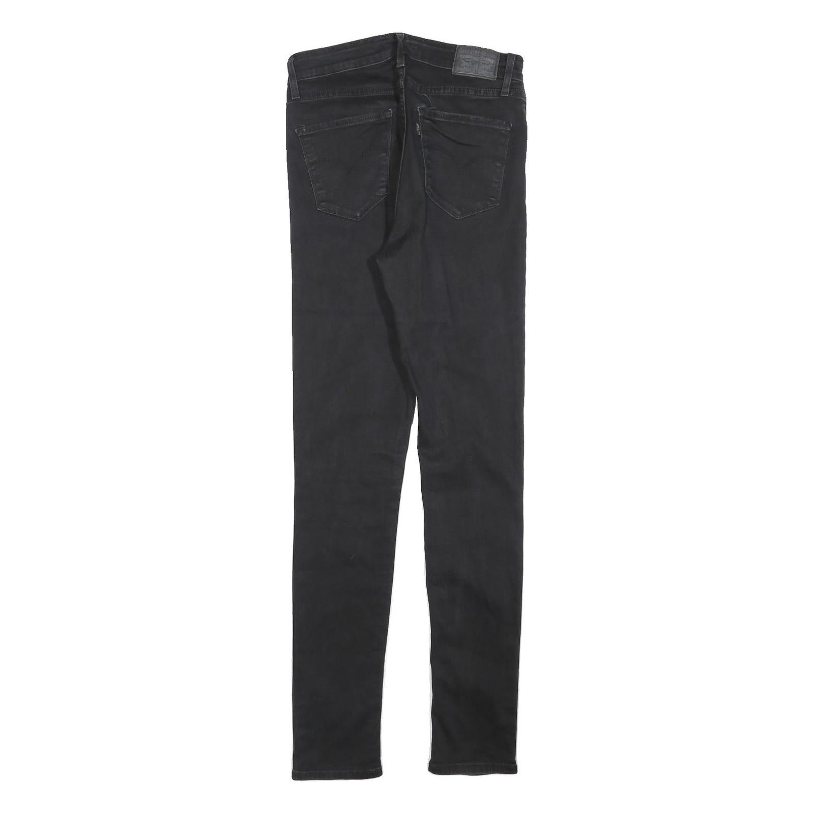 LEVI'S 721 Womens Jeans Black Slim Skinny Denim Medium W28 L32 Classic Fit Zip