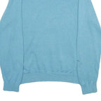 TOMMY HILFIGER Mens Blue Plain V-Neck Basic Knit Jumper XL Cotton Lightweight