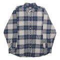 ROUGH CUT Mens Blue & White Checked Cotton Shirt L Casual Pattern Button-Down