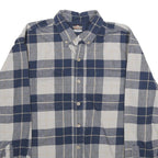 ROUGH CUT Mens Blue & White Checked Cotton Shirt L Casual Pattern Button-Down