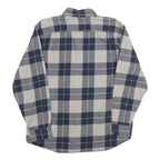 ROUGH CUT Mens Blue & White Checked Cotton Shirt L Casual Pattern Button-Down
