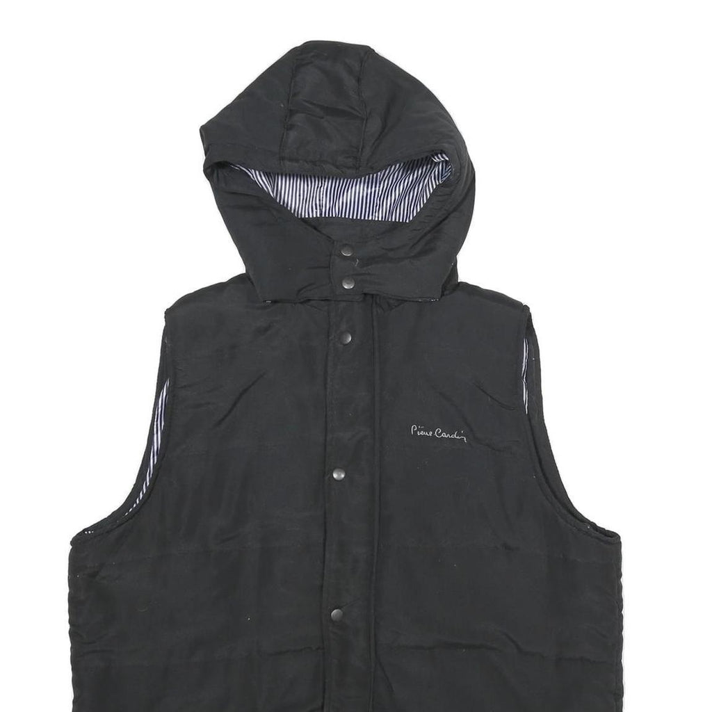 PIERRE CARDIN Mens Black Hooded Zip Jacket XL Polyester Plain Casual Outdoor