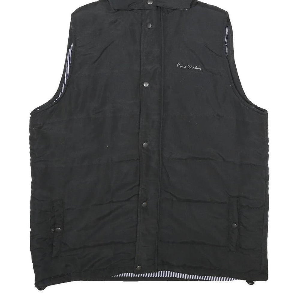 PIERRE CARDIN Mens Black Hooded Zip Jacket XL Polyester Plain Casual Outdoor