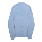 TOMMY HILFIGER Mens Blue Plain Cotton Pullover Crew Neck Jumper XL Casual