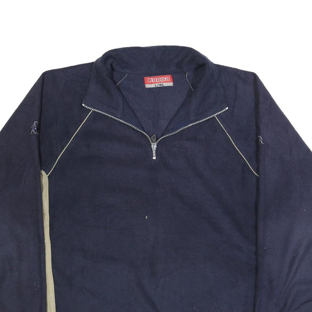 KAPPA Mens Navy & Beige Polyester Patterned Zip Jumper L Sportswear Casual