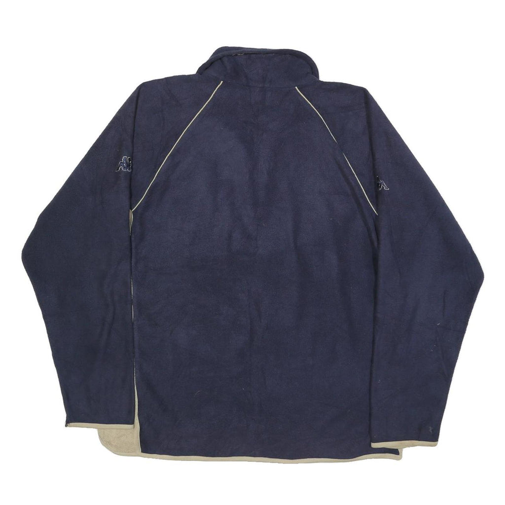 KAPPA Mens Navy & Beige Polyester Patterned Zip Jumper L Sportswear Casual