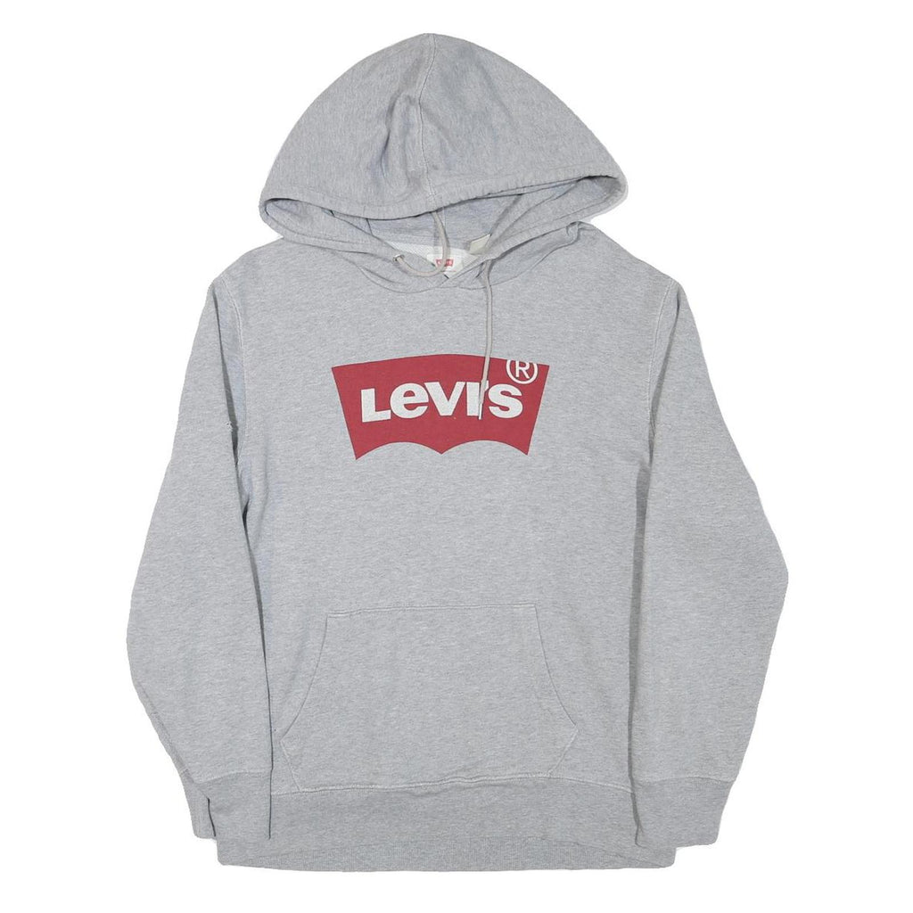 LEVI'S Mens Grey Hoodie S Cotton Blend Pullover Casual Everyday Sweatshirt