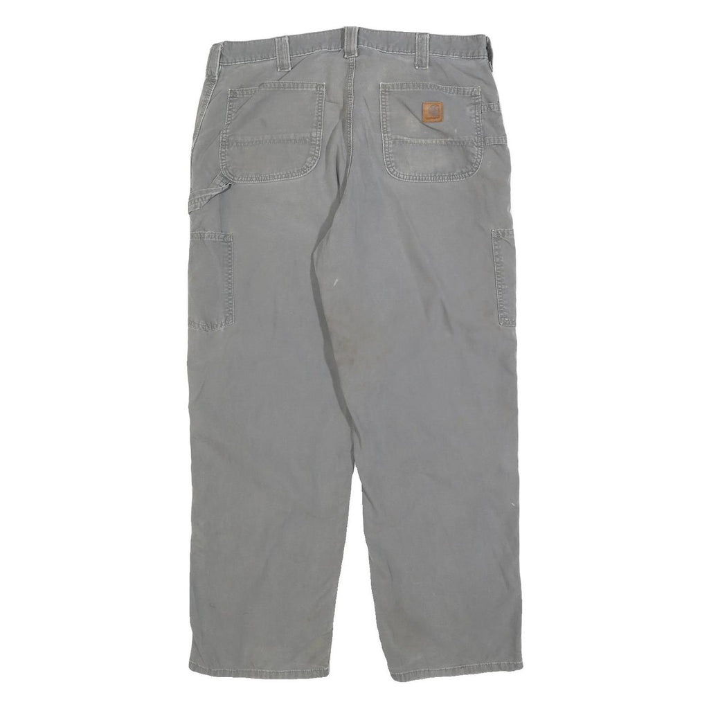 CARHARTT Mens Cotton Blend Loose Grey Trousers W38 L32 Workwear Utility Casual