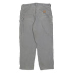CARHARTT Mens Cotton Blend Loose Grey Trousers W38 L32 Workwear Utility Casual
