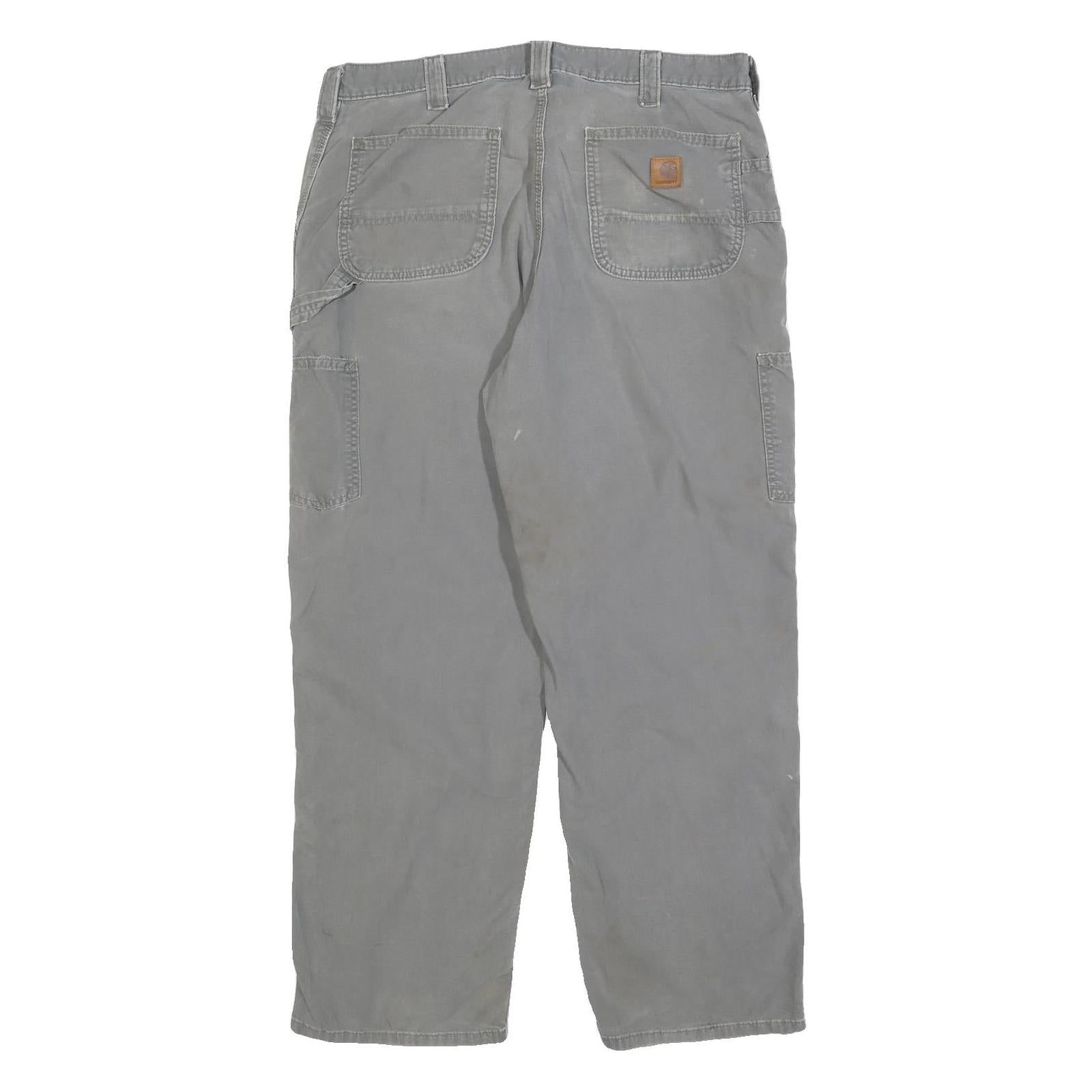 CARHARTT Mens Cotton Blend Loose Grey Trousers W38 L32 Workwear Utility Casual