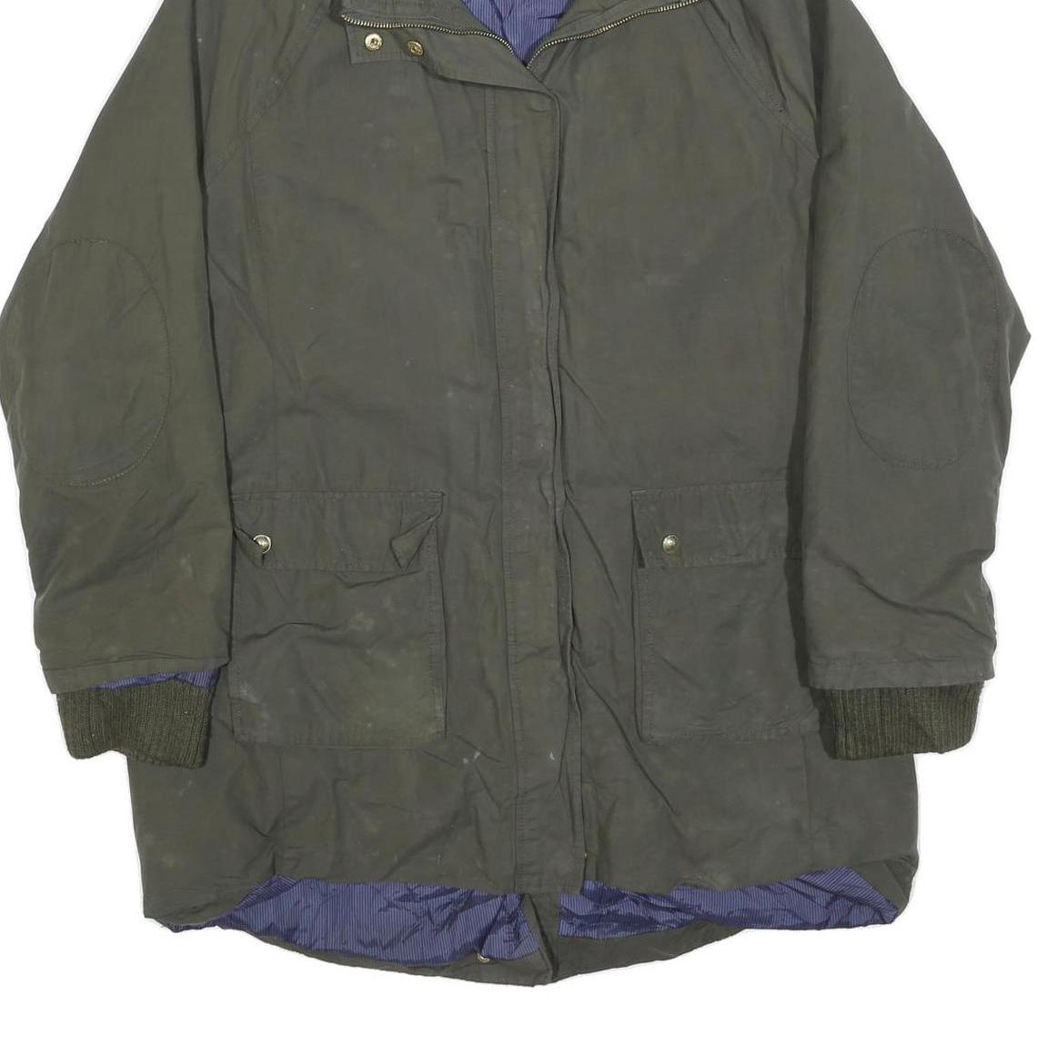 TOMMY HILFIGER Womens Green Jacket XL Polyester Blend Hooded Zip Casual